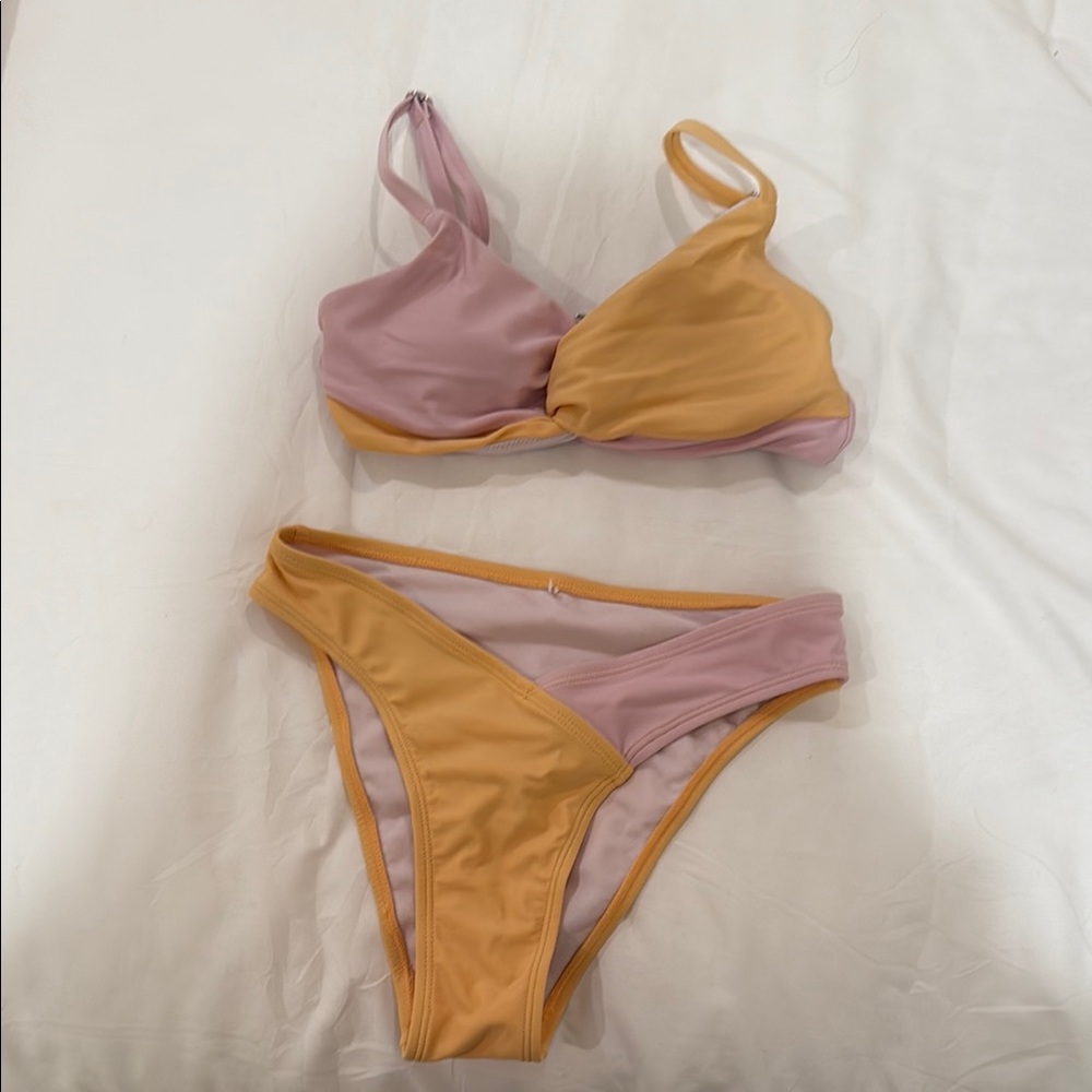 Stylish Pink and Orange Bikini Set